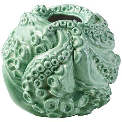 Green Ceramic Vase Atlantis by Jean-Christophe Malaval Numbered Edition