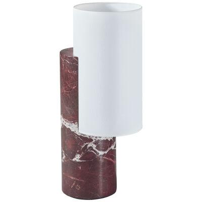 Round Rosso Lepanto Marble Lamp Complice by Hervé Langlais One-off