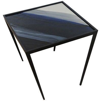 Square Ceramic Side Table Origine by Benjamin Poulanges One of a Kind