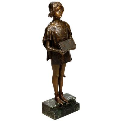 19th Century Bronze Statue of a Medieval Page