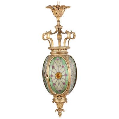19th Century Four-Sided Brass Lantern