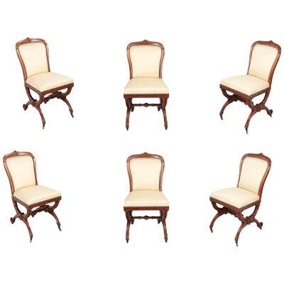 19th Century Set Six Dining Chairs Stamped 'Johnstone & Jeanes'