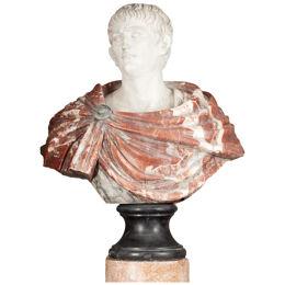18th Century Large Italian Marble Bust of Caesar Augustus