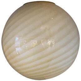 Contemporary Amber-White Sphere Pendant in Murano Glass