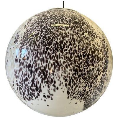 Contemporary Milky-White Sphere in Murano Style Glass With Brown