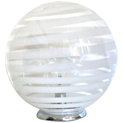 Contemporary Murano White Murano Glass Table Lamp