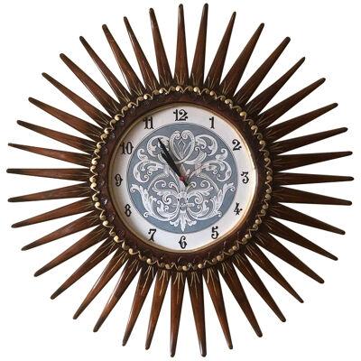 Spectacular "Sunbeam" maple wood clock 
