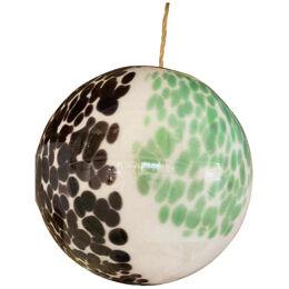 Contemporary Green and Black Murrine Sphere in Murano Glass