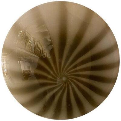 Contemporary Brown Reeds on White Murano Glass Wall Sconce or Flush Mount