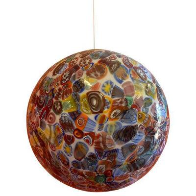 Contemporary Murrine Multicolors Sphere in Murano Style Glass 