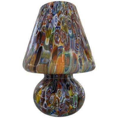 Contemporary Venetian Multicolored Millefiori Murrine "Fungo" Table Lamp 