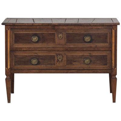 18th c. French Louis XVI Walnut Parquetry Commode