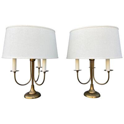 Pair of Mid-Century Modern Table Lamps, Brass, USA, 1950s