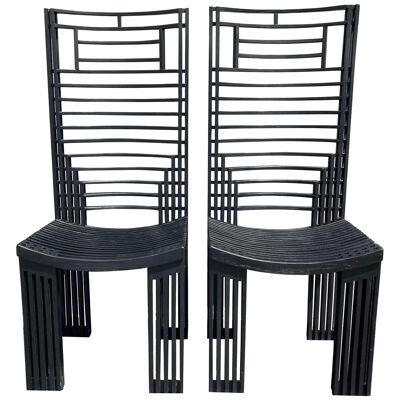 Bermont Chairs by Miguel Rodrigo Mazure, Black, Oak