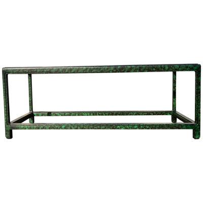 Faux Malachite Console Table, Hollywood Regency, Ming Style