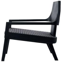 Cleat lounge chair, solid teak wood stained in black - Pendhapa