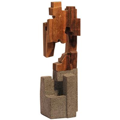 WOOD AND VOLCANIC STONE II sculpture - untitled