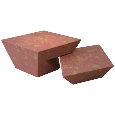 RHOMBUS TABLES - concrete nesting tables or seats in terrazzo