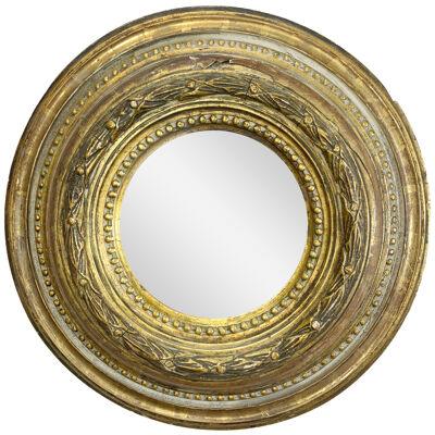18th Century French Rococo Circular Gilt Gesso Mirror