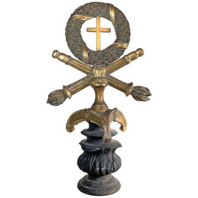 Large 18th Century Processional Cross on Later Base