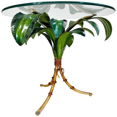 1970's Italian Toleware Faux Bamboo Palm Table