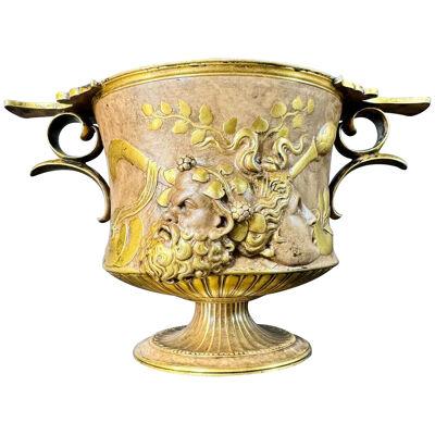 Pair of Ferdinand Barbedienne Bronze Urns after the Zaffoli Borghese Vase