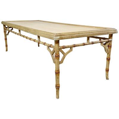 Early 20th Century Painted Faux Bamboo Chippendale Style Centre Table
