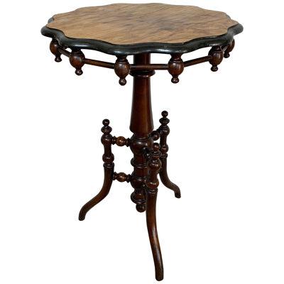Antique Swedish Gypsy Style Table with Walnut Veneer