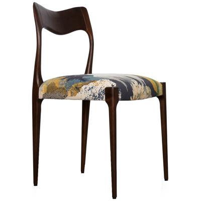 Elegant Plume Dining Chair in Walnut Wood by Salma Furniture
