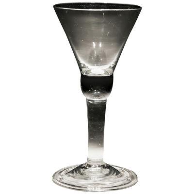 A Plain Stem Glass With Bell Bowl & Folded Foot