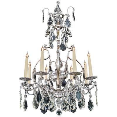A FRENCH LOUIS XV STYLE EIGHT LIGHT CAGE CHANDELIER