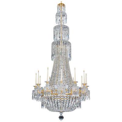 AN EXCEPTIONALLY LARGE 12 LIGHT REGENCY CHANDELIER ATTRIBUTED TO JOHN BLADES