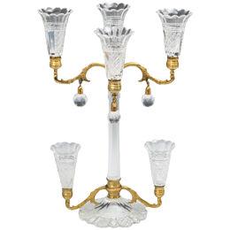 A Brass Lacquered & Cut Glass Flower Epergne By F&c Osler