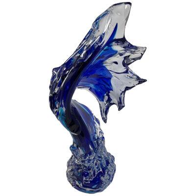 Contemporary Murano Glass Wave Sculpture