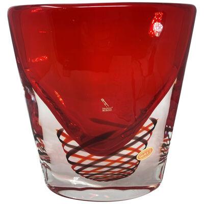 Sommerso Spiral Murano Glass Vase