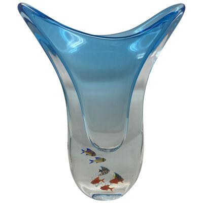 Schiavon One-of-a-Kind Murano Glass Aquarium Vase