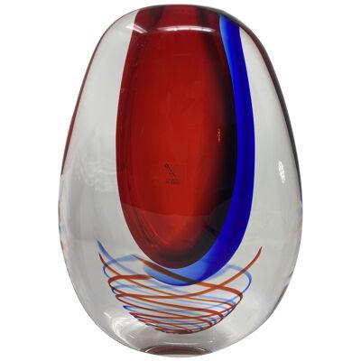Sommerso Spirale Murano Glass Vase