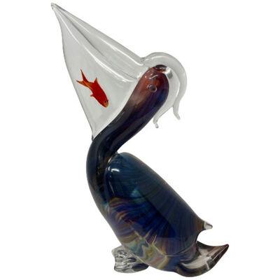 Murano Glass Pelican with Fish