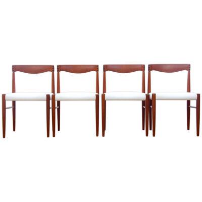 Mid-Century Modern scandinavian set of 4 dining chairs in teak by H.W. Klein
