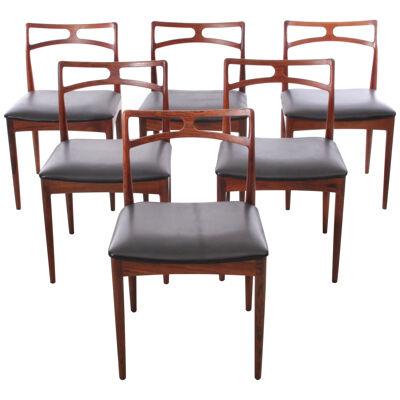 Mid-Century Modern Danish set of 6 dining chairs in rosewood by Andersen
