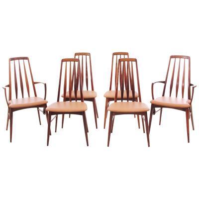 Mid-Century modern scandinavian set of chairs and armchairs in rosewood "Eva" 