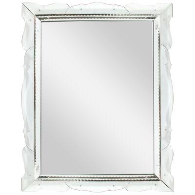 Hollywood Shadowbox Mirror w/ Chain Beveling & Serifed Arch Detailing