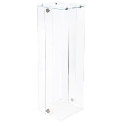 Mid-Century Modern Lucite Pedestal with Mirror Glass & Chrome Fittings