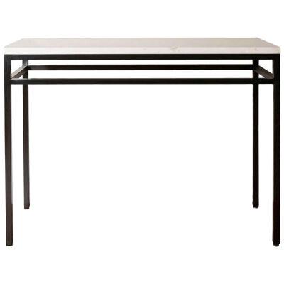 Lance Thompson Marble/Stone Top Console with Solid Blackened Steel Base