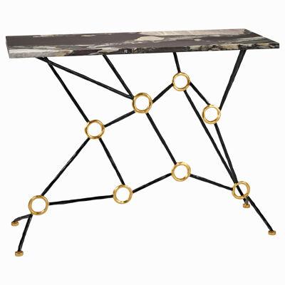 "Solver" Marble Wrought Iron Console by Elizabeth Garouste, Limited Edition 2019