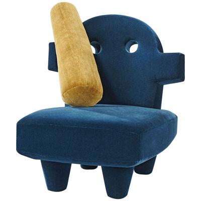 "Alberto" Wood and Velvet Armchair by Hubert Le Gall, Limited Edition - 2017