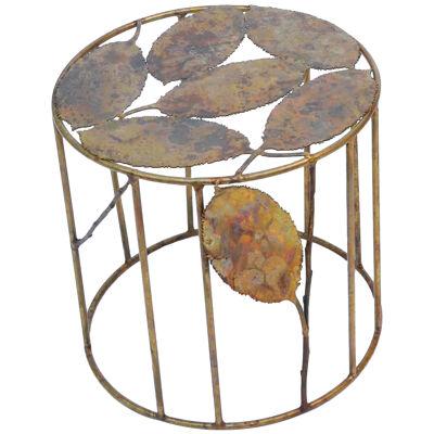 "Melo A T 5-6" Bronze and Brass Pedestal Tables by Andrea Salvetti