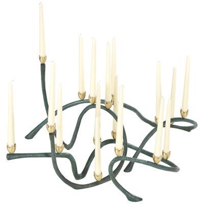 "Rosebud" Patinated Bronze Candlesticks by Franck Evennou, Lim Edition 2021