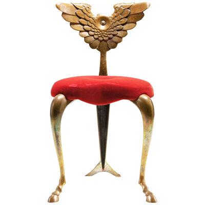 "Pegasus" Bronze and Fabric Chair by Mark Brazier-Jones, Limited Edition