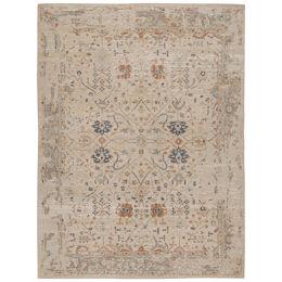 Rug & Kilim’s Oushak Style Rug with Beige, Rust and Navy Blue Floral Patterns